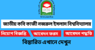 Jatiya Kabi Kazi Nazrul Islam University Job Circular 2024